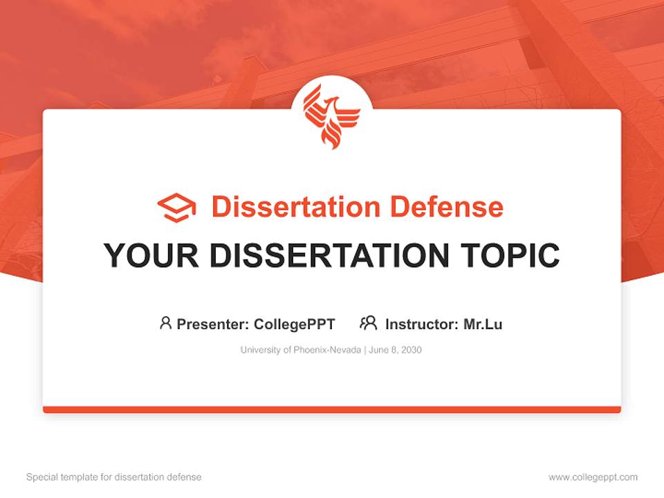 University of Phoenix-Nevada Graduation Thesis Defense PPT Template4:3 ratio PPT effect preview image7