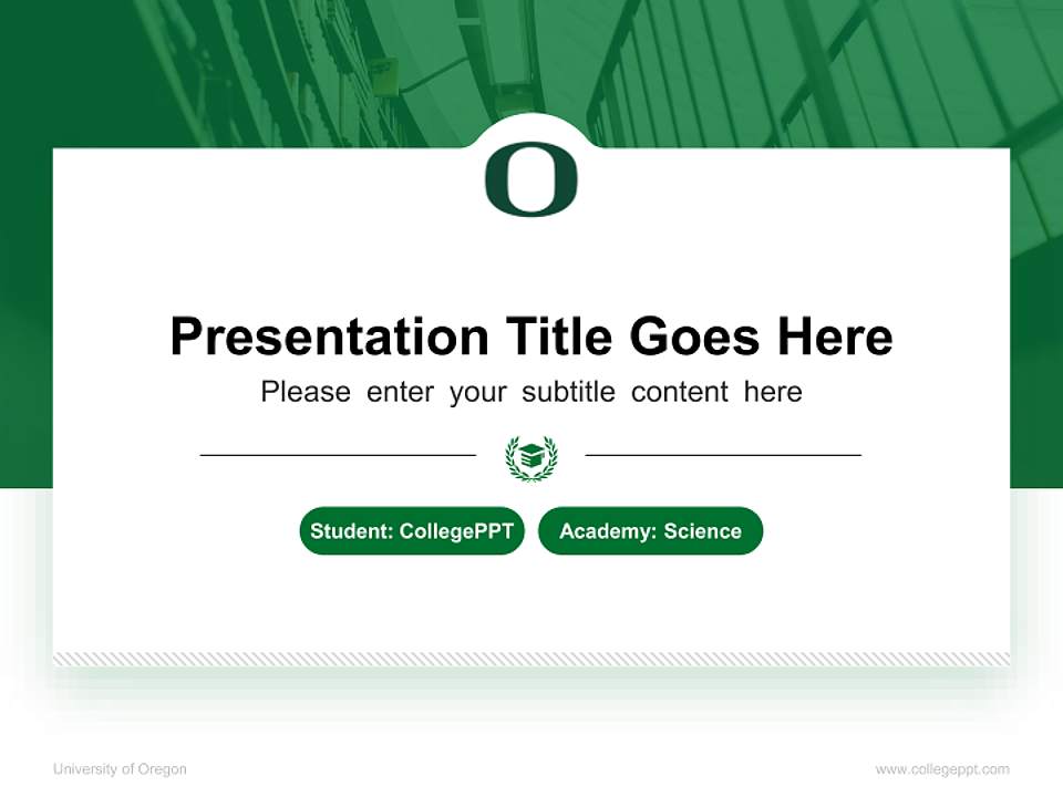 University of Oregon National Scholarship Defense PPT Template4:3 ratio PPT effect preview image4