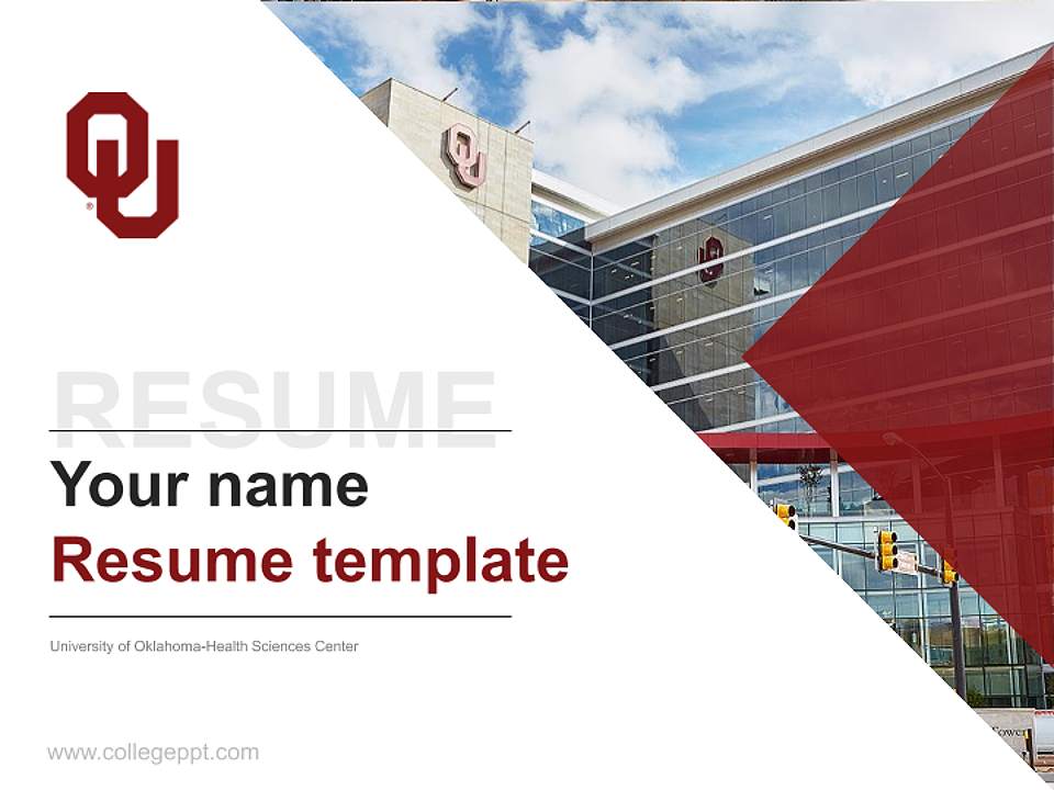 University of Oklahoma-Health Sciences Center Resume PPT Template4:3 ratio PPT effect preview image5