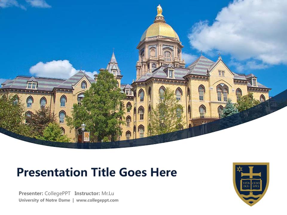 University of Notre Dame Course/Courseware Creation PPT Template4:3 ratio PPT effect preview image5