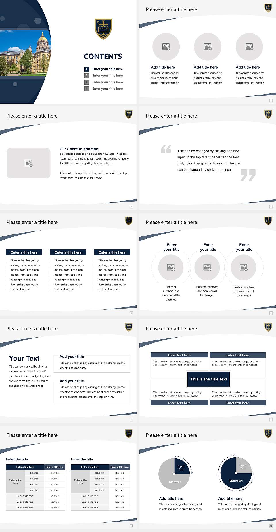 University of Notre Dame Course/Courseware Creation PPT Template4:3 ratio PPT effect preview image2