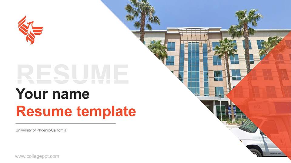 University of Phoenix-California Resume PPT Template16:9 ratio PPT effect preview image