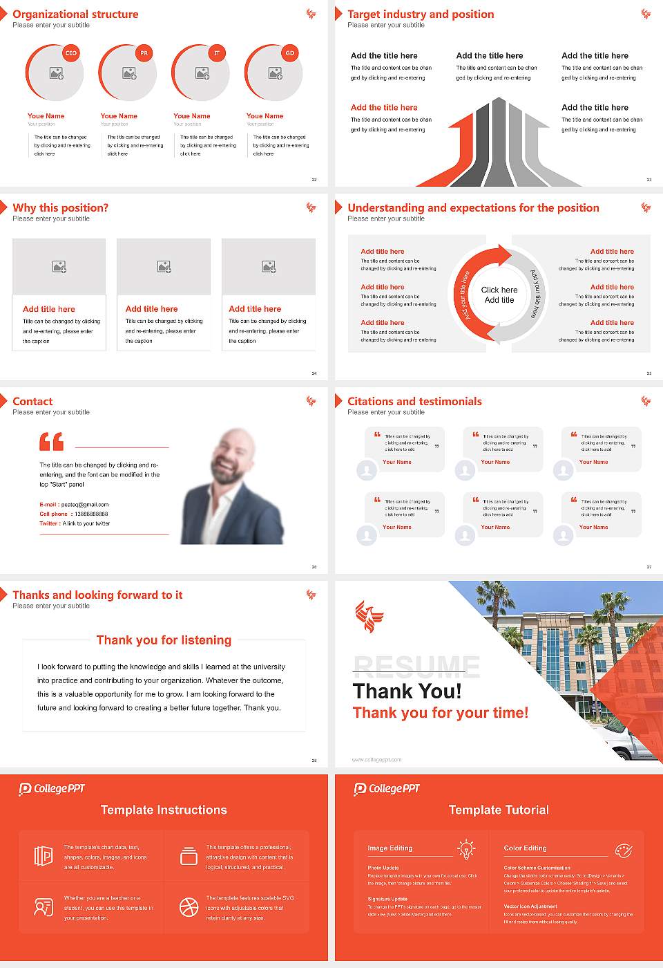 University of Phoenix-California Resume PPT Template16:9 ratio PPT effect preview image4
