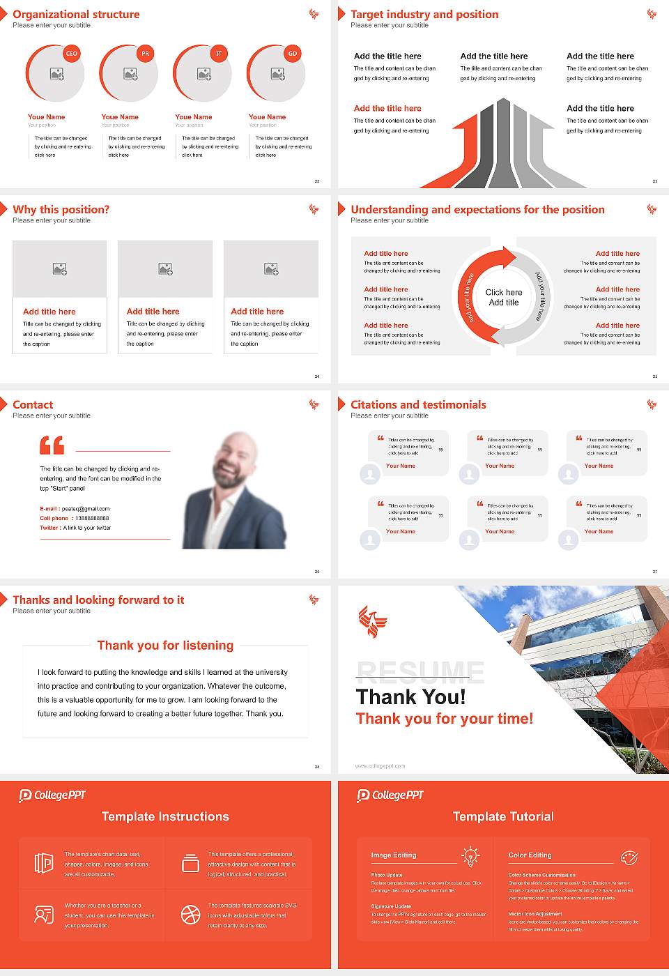 University of Phoenix-Nevada Resume PPT Template16:9 ratio PPT effect preview image4