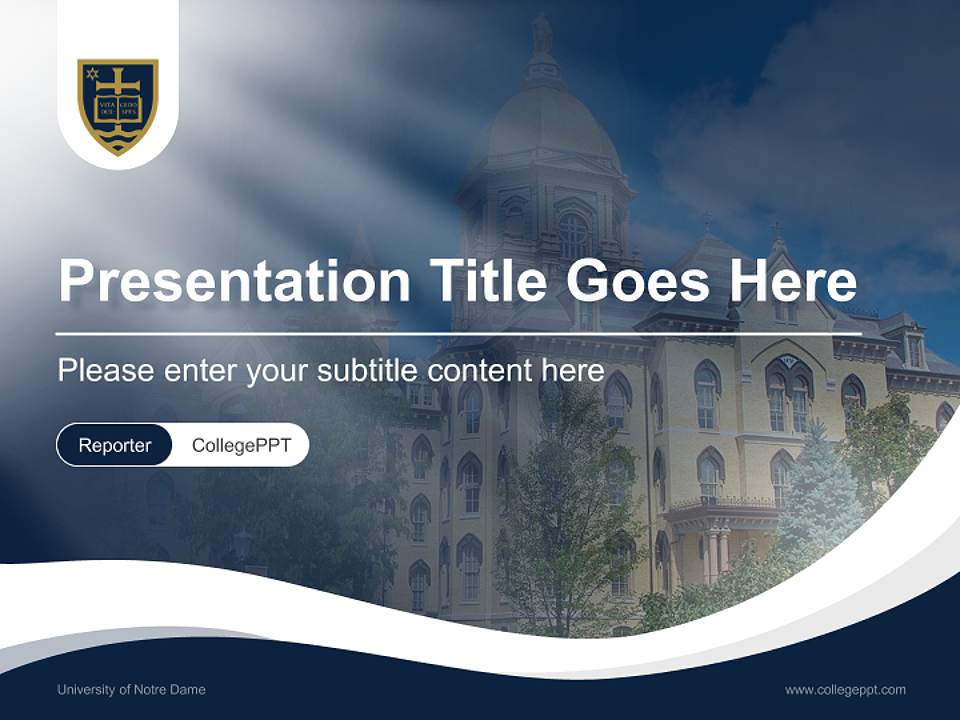 University of Notre Dame Lecture Sharing and Networking Event PPT Template4:3 ratio PPT effect preview image4