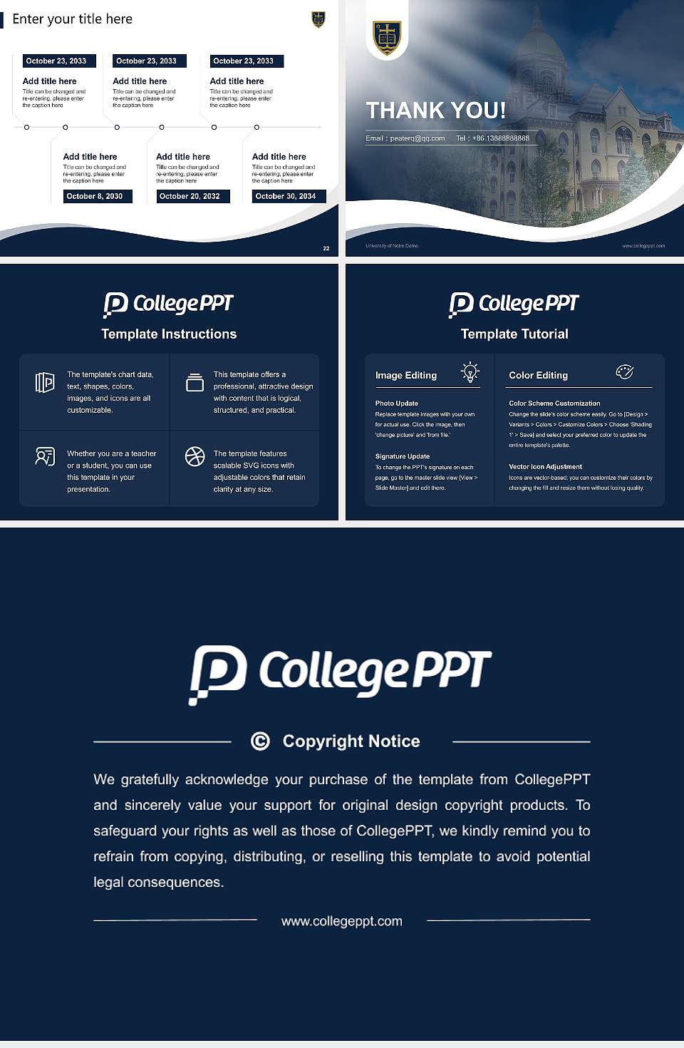 University of Notre Dame Lecture Sharing and Networking Event PPT Template4:3 ratio PPT effect preview image4