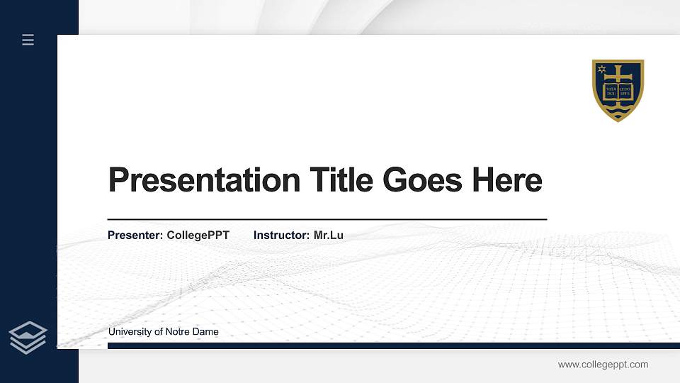 University of Notre Dame Thesis Proposal/Graduation Defense PPT Template16:9 ratio PPT effect preview image
