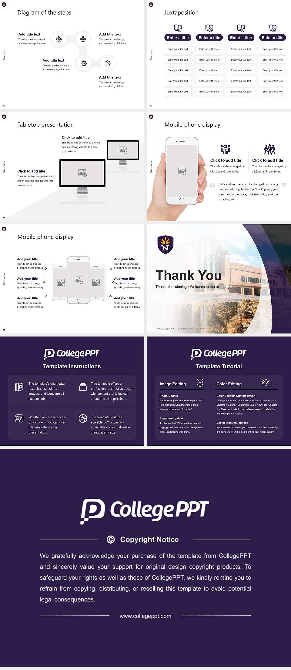 University of Northwestern-St Paul Competition/Entrepreneurship Contest PPT Template4:3 ratio PPT effect preview image9