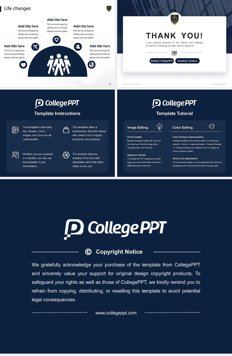 University of Notre Dame National Scholarship Defense PPT Template4:3 ratio PPT effect preview image4