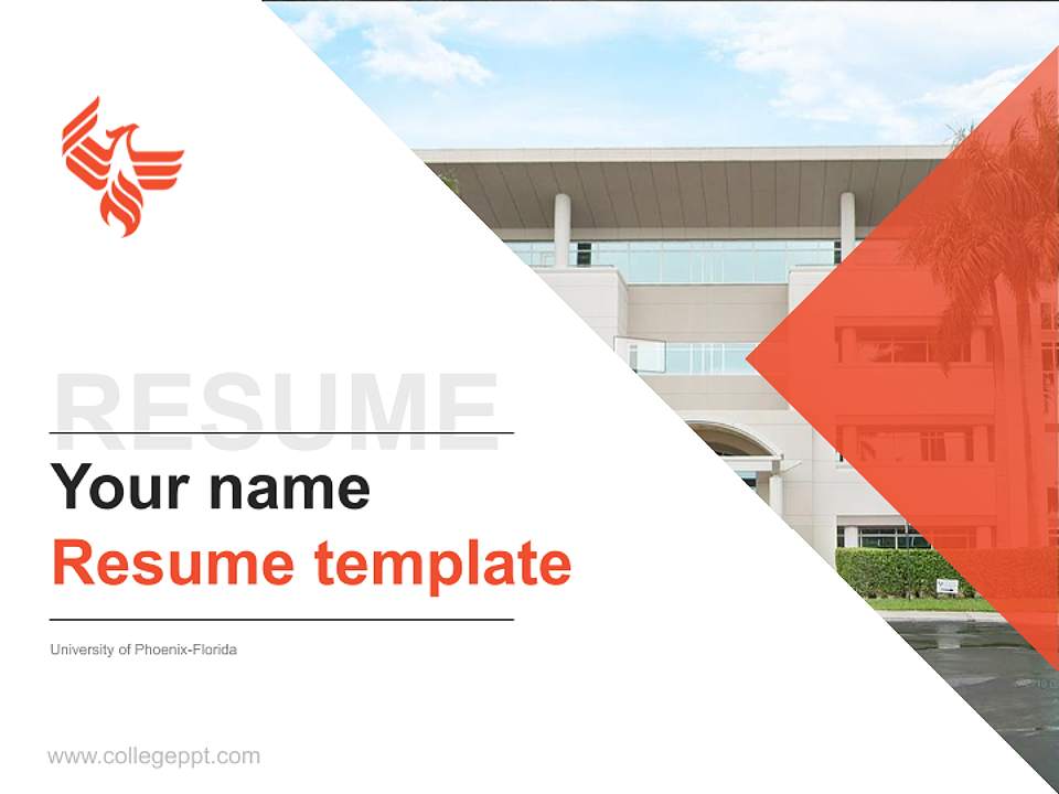 University of Phoenix-Florida Resume PPT Template4:3 ratio PPT effect preview image5