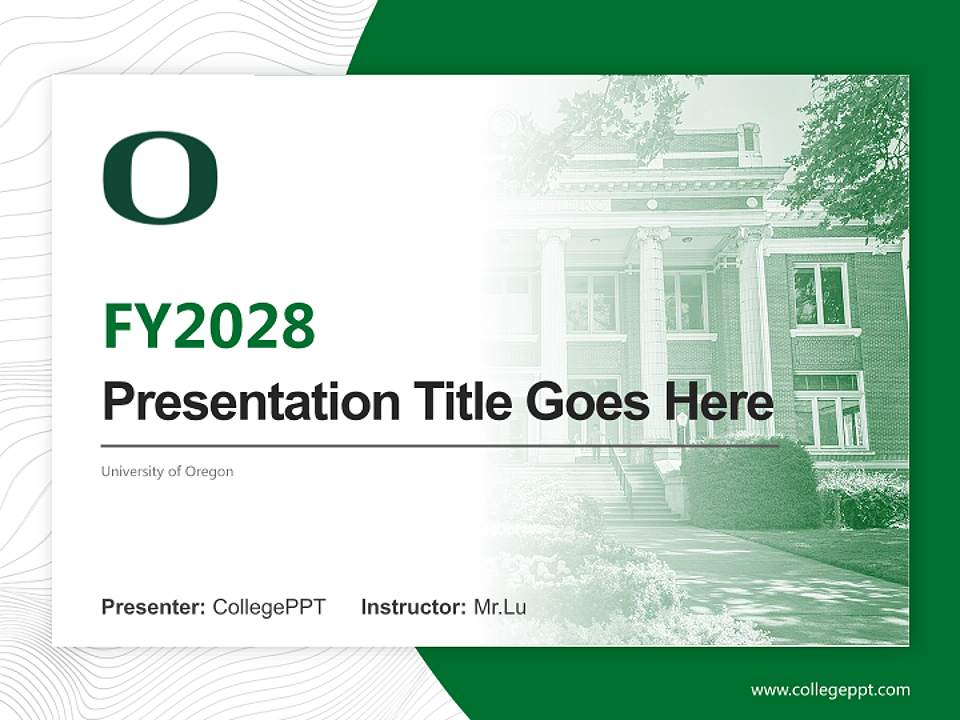 University of Oregon Academic Presentation/Research Findings Report PPT Template4:3 ratio PPT effect preview image5