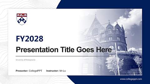 University of Pennsylvania Academic Presentation/Research Findings Report PPT Template