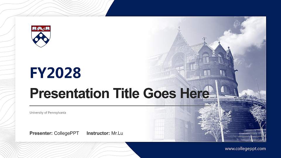 University of Pennsylvania Academic Presentation/Research Findings Report PPT Template16:9 ratio PPT effect preview image