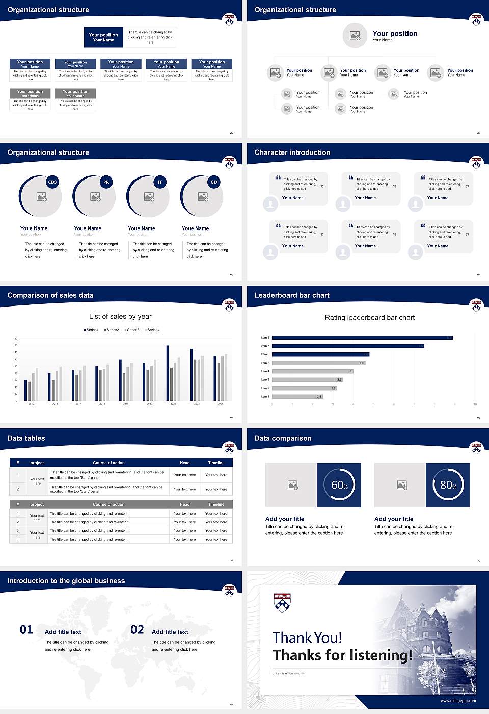 University of Pennsylvania Academic Presentation/Research Findings Report PPT Template16:9 ratio PPT effect preview image4