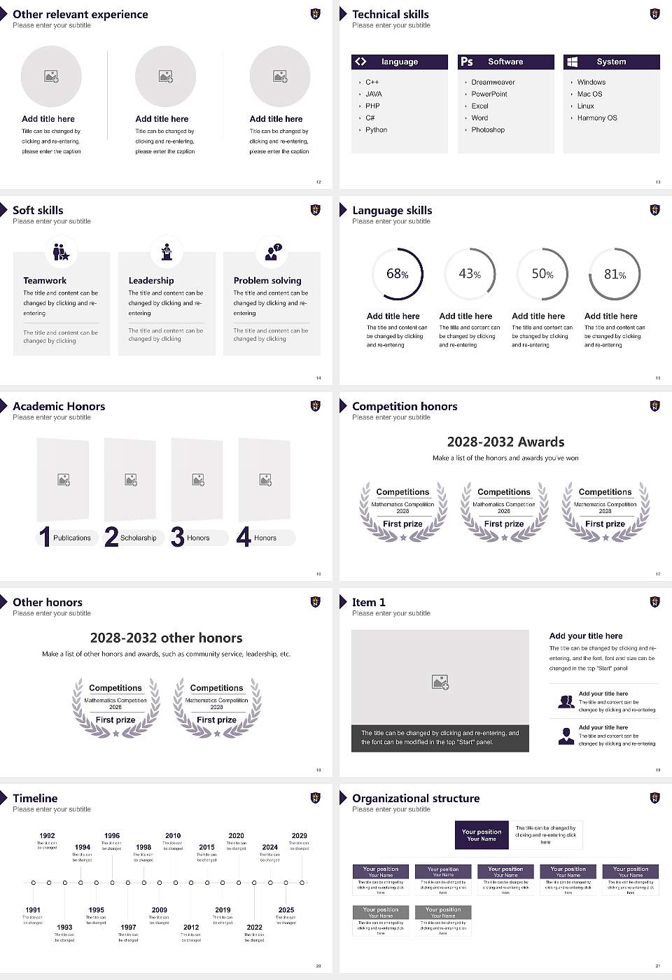 University of Northwestern-St Paul Resume PPT Template16:9 ratio PPT effect preview image3
