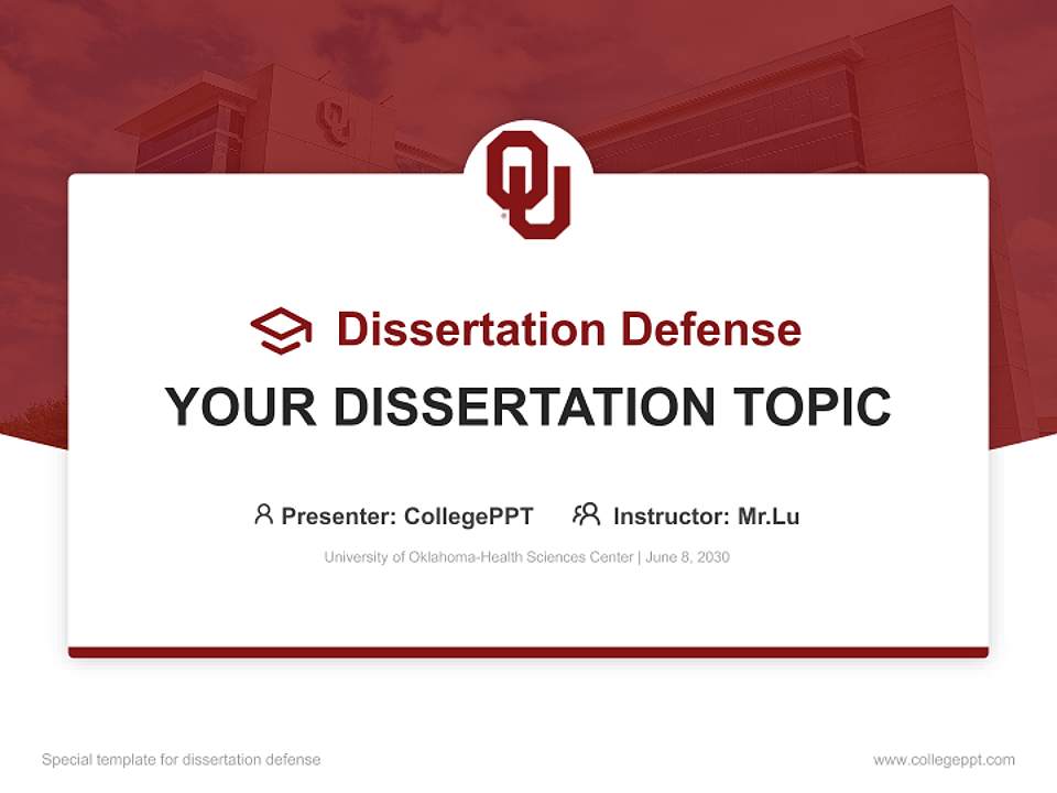 University of Oklahoma-Health Sciences Center Graduation Thesis Defense PPT Template4:3 ratio PPT effect preview image7