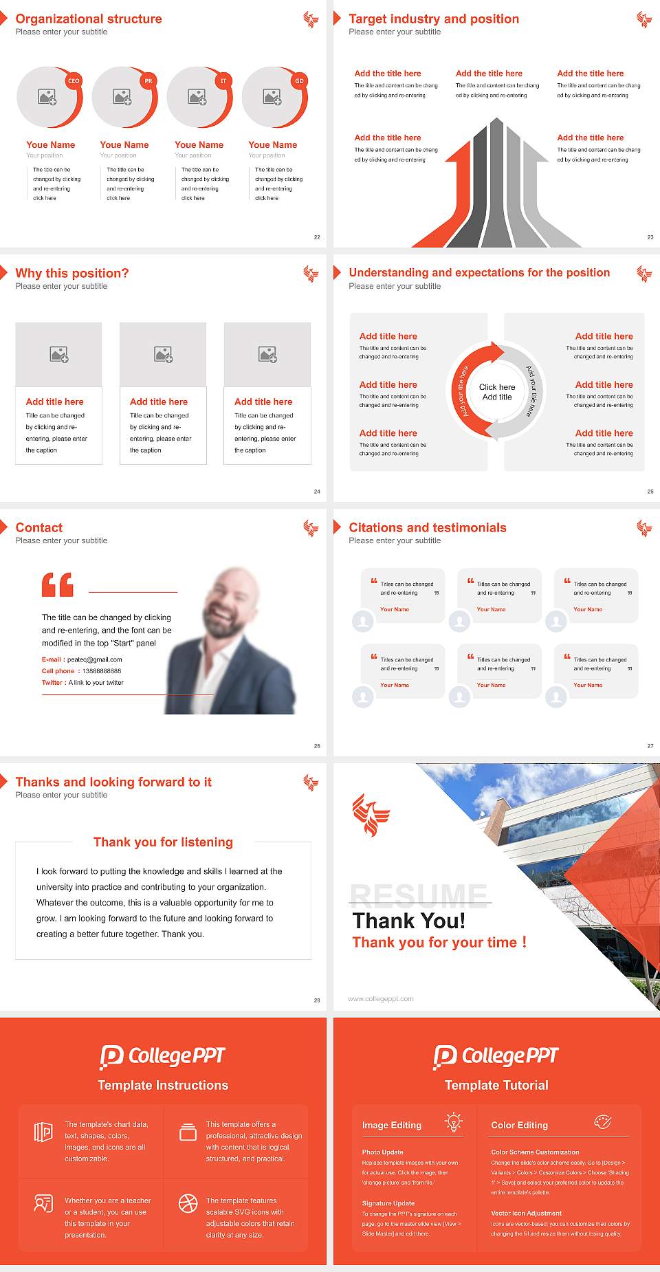 University of Phoenix-Nevada Resume PPT Template4:3 ratio PPT effect preview image4