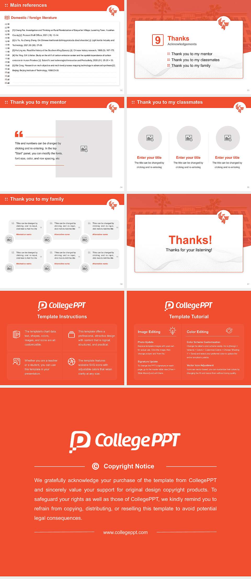 University of Phoenix-California Graduation Thesis Defense PPT Template4:3 ratio PPT effect preview image7