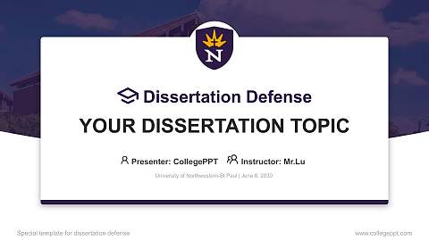 University of Northwestern-St Paul Graduation Thesis Defense PPT Template