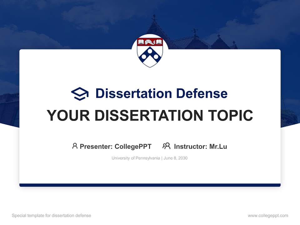 University of Pennsylvania Graduation Thesis Defense PPT Template4:3 ratio PPT effect preview image7