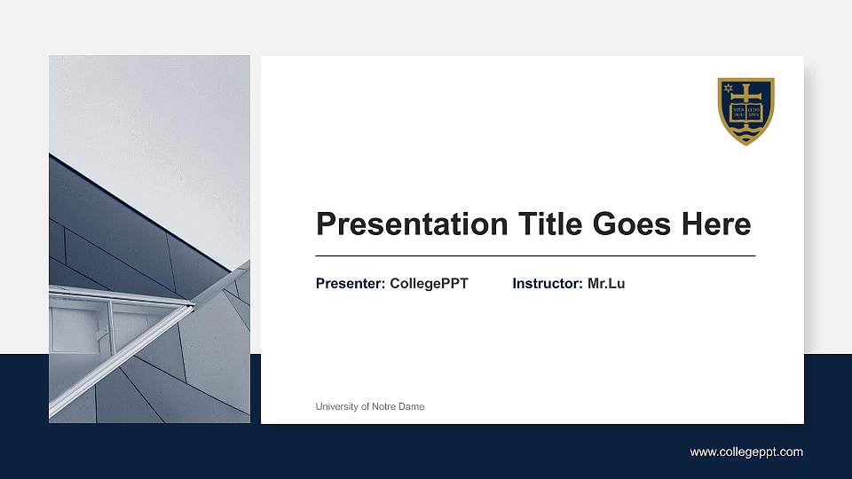 University of Notre Dame General Purpose PPT Template16:9 ratio PPT effect preview image
