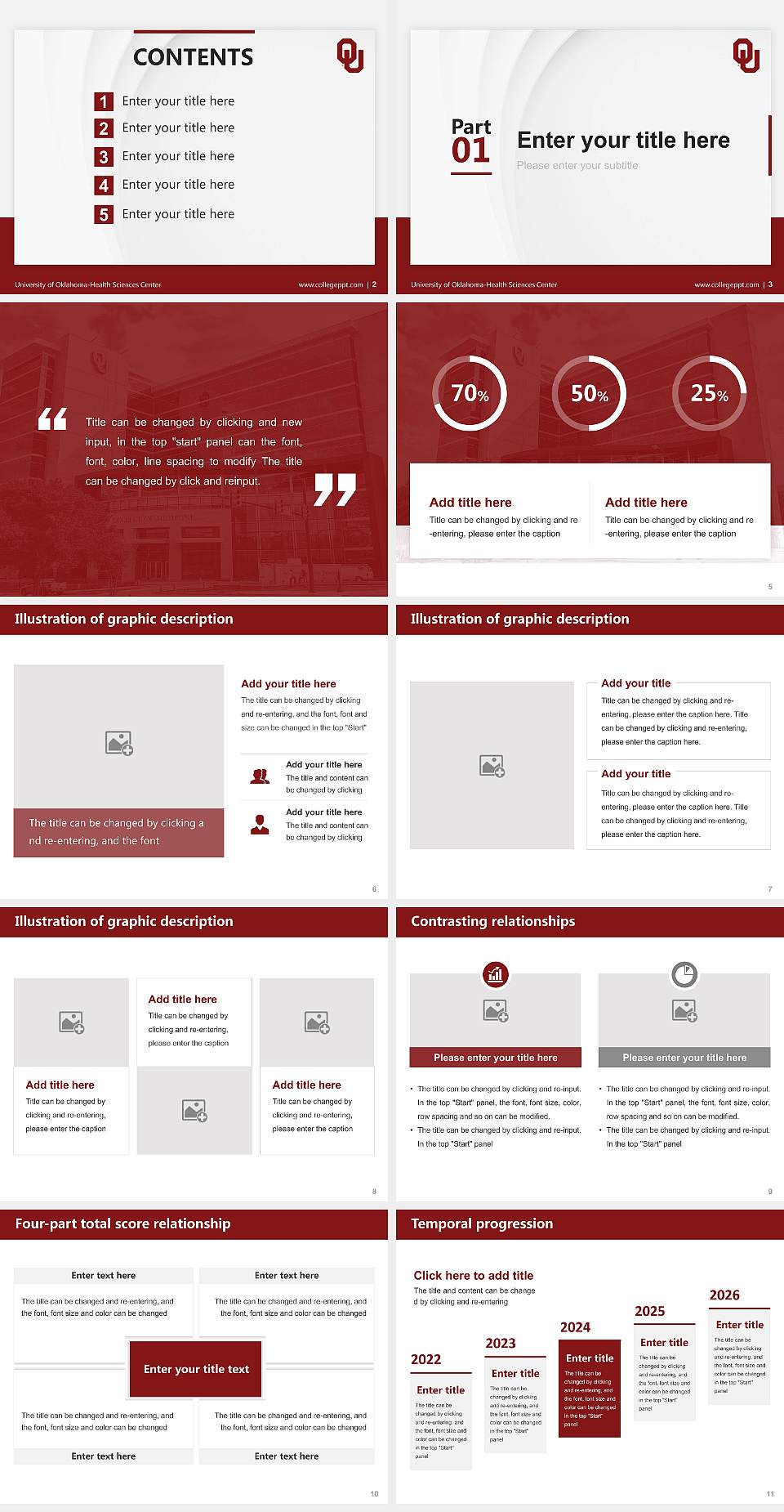 University of Oklahoma-Health Sciences Center Thesis Proposal/Graduation Defense PPT Template4:3 ratio PPT effect preview image2