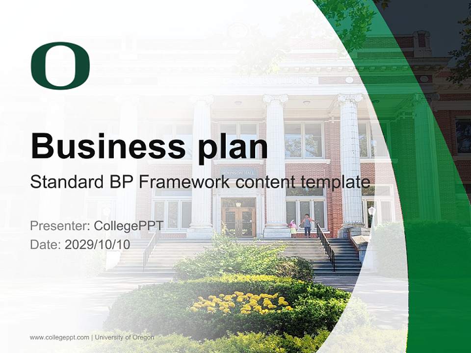 University of Oregon Competition/Entrepreneurship Contest PPT Template4:3 ratio PPT effect preview image9