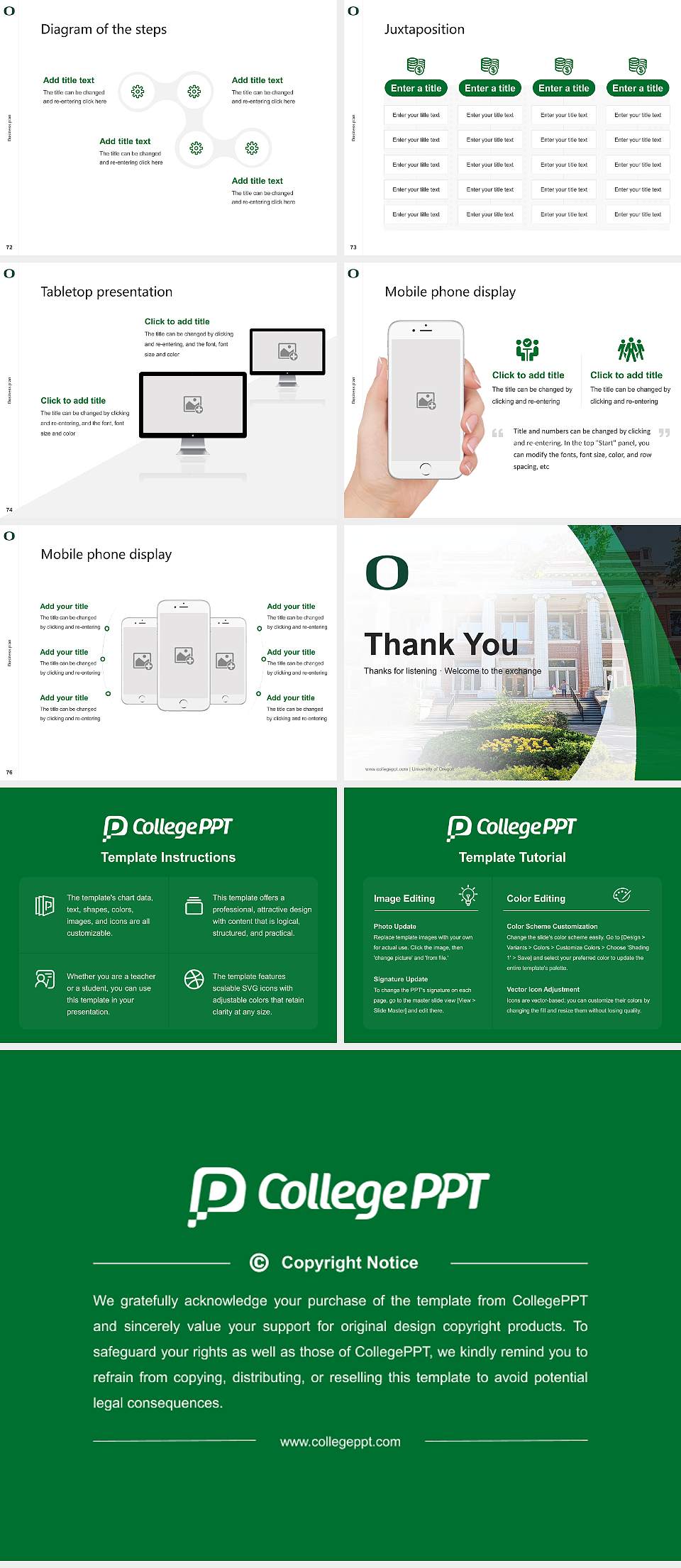 University of Oregon Competition/Entrepreneurship Contest PPT Template4:3 ratio PPT effect preview image9