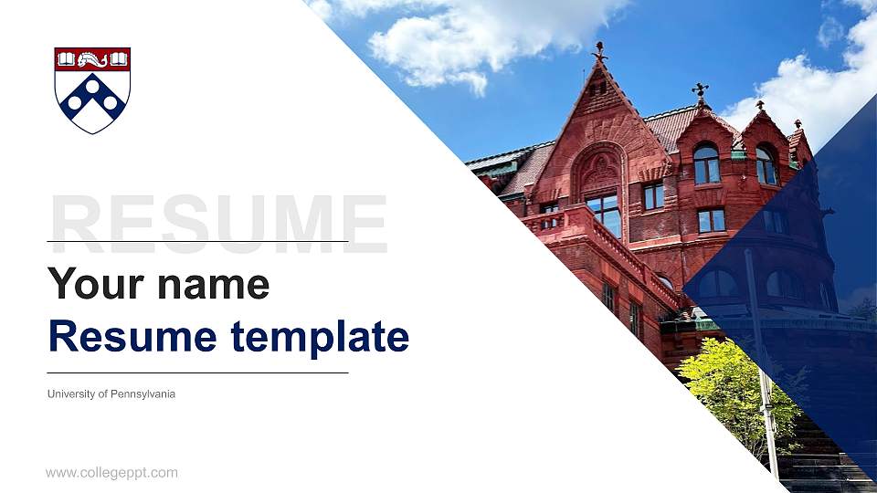 University of Pennsylvania Resume PPT Template16:9 ratio PPT effect preview image