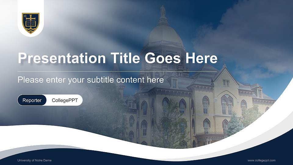 University of Notre Dame Lecture Sharing and Networking Event PPT Template16:9 ratio PPT effect preview image