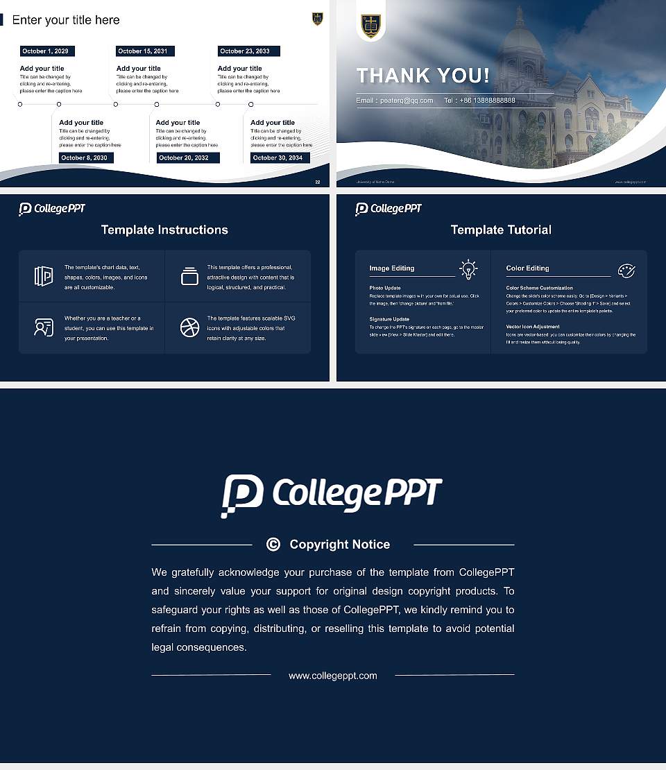 University of Notre Dame Lecture Sharing and Networking Event PPT Template16:9 ratio PPT effect preview image4