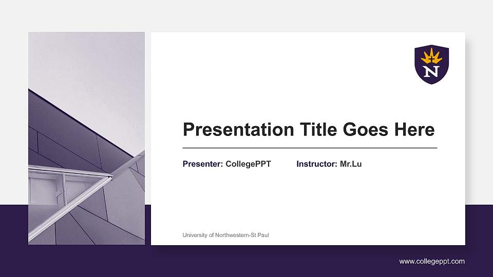 University of Northwestern-St Paul General Purpose PPT Template16:9 ratio PPT effect preview image