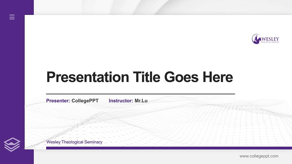 Wesley Theological Seminary Thesis Proposal/Graduation Defense PPT Template16:9 ratio PPT effect preview image