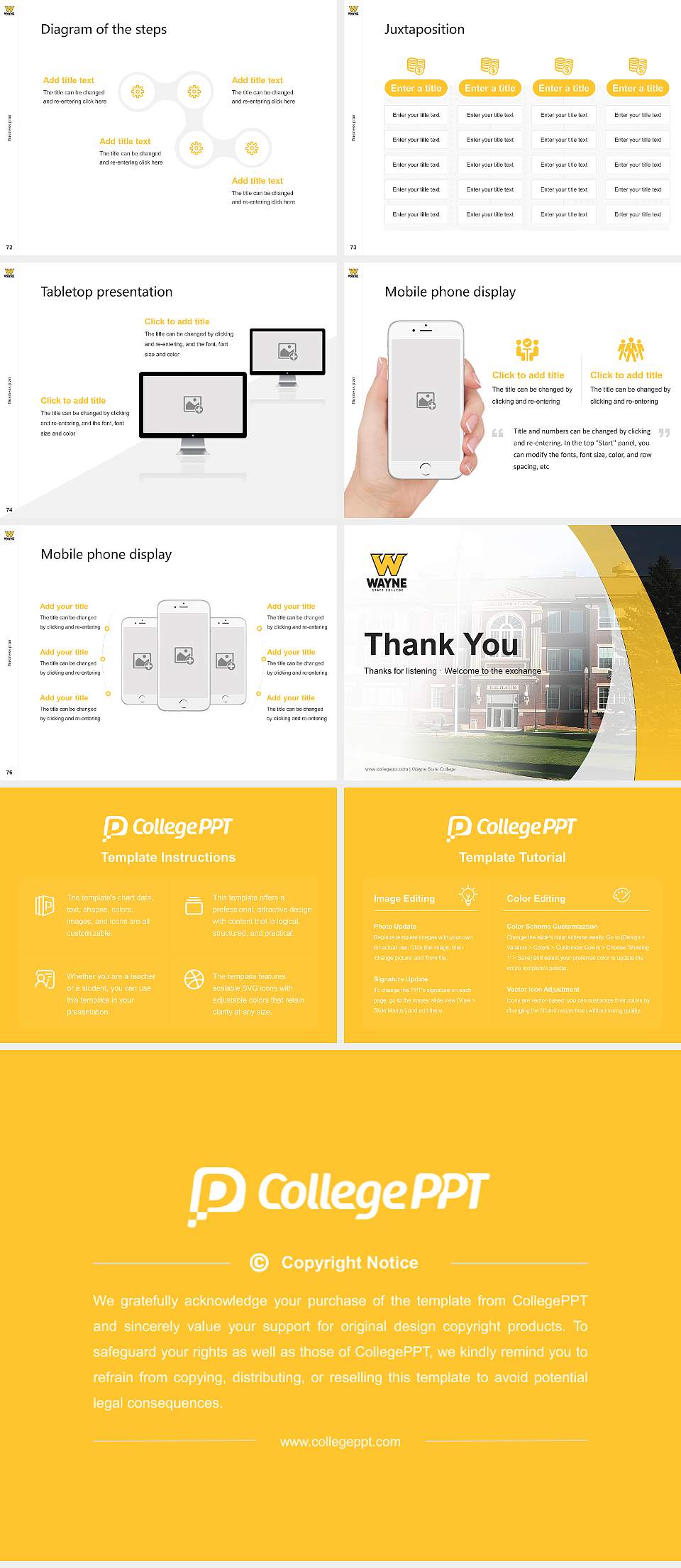 Wayne State College Competition/Entrepreneurship Contest PPT Template4:3 ratio PPT effect preview image9