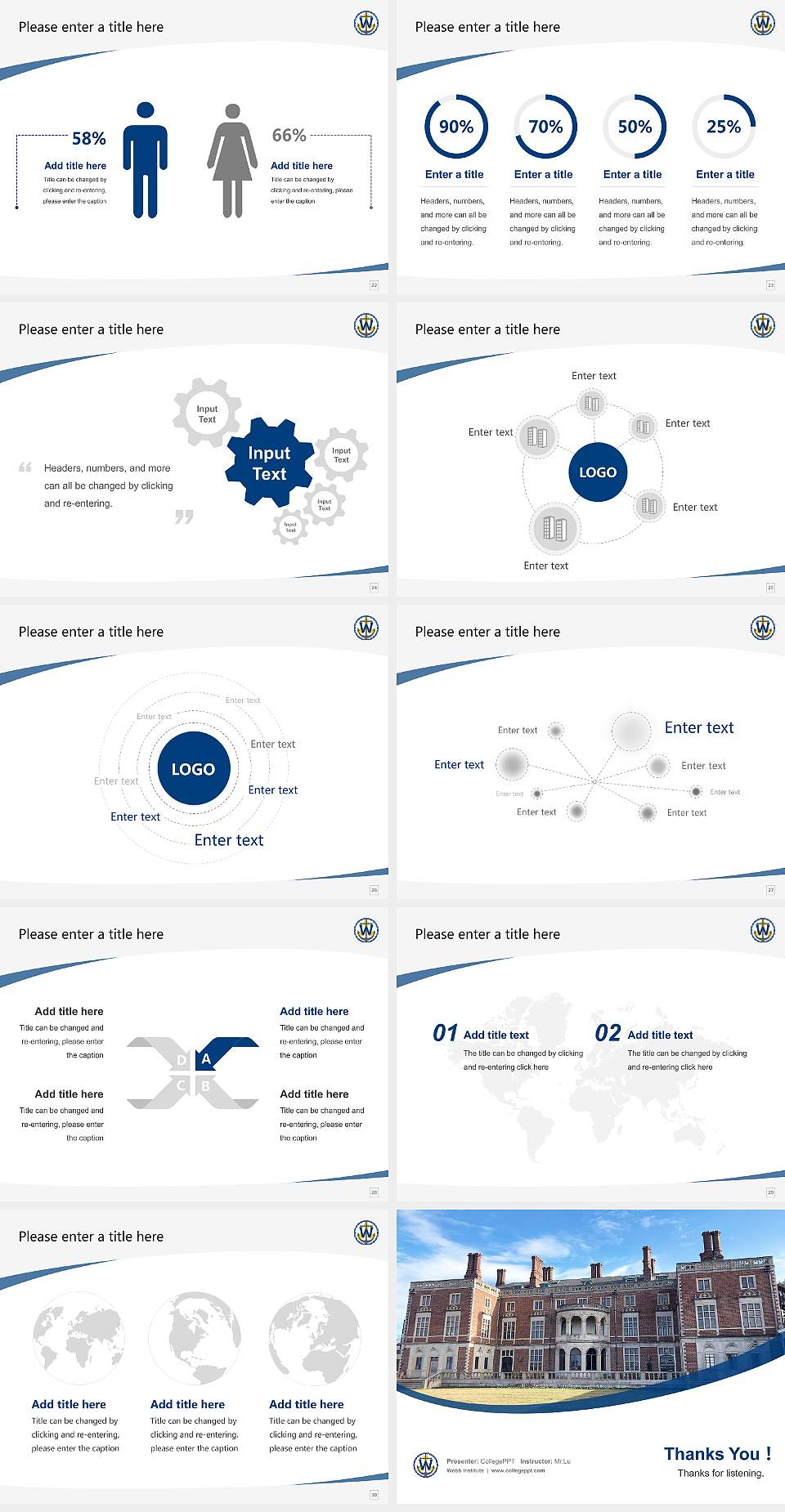 Webb Institute Course/Courseware Creation PPT Template4:3 ratio PPT effect preview image4
