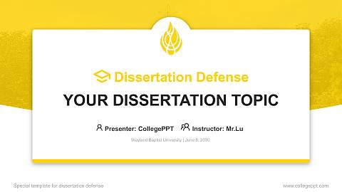 Wayland Baptist University Graduation Thesis Defense PPT Template