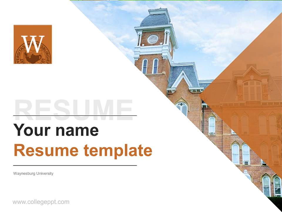 Waynesburg University Resume PPT Template4:3 ratio PPT effect preview image5