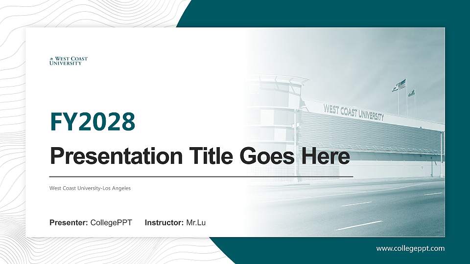 West Coast University-Los Angeles Academic Presentation/Research Findings Report PPT Template16:9 ratio PPT effect preview image