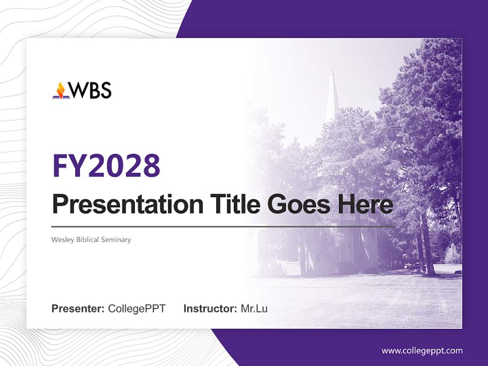 Wesley Biblical Seminary Academic Presentation/Research Findings Report PPT Template4:3 ratio PPT effect preview image5