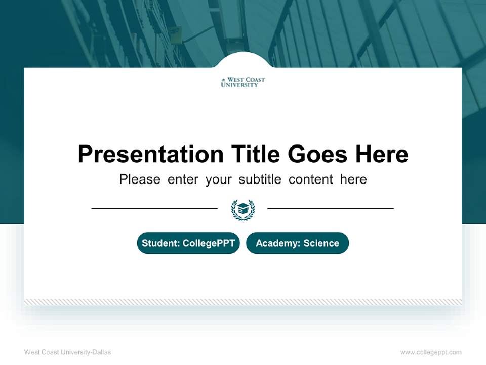 West Coast University-Dallas National Scholarship Defense PPT Template4:3 ratio PPT effect preview image4