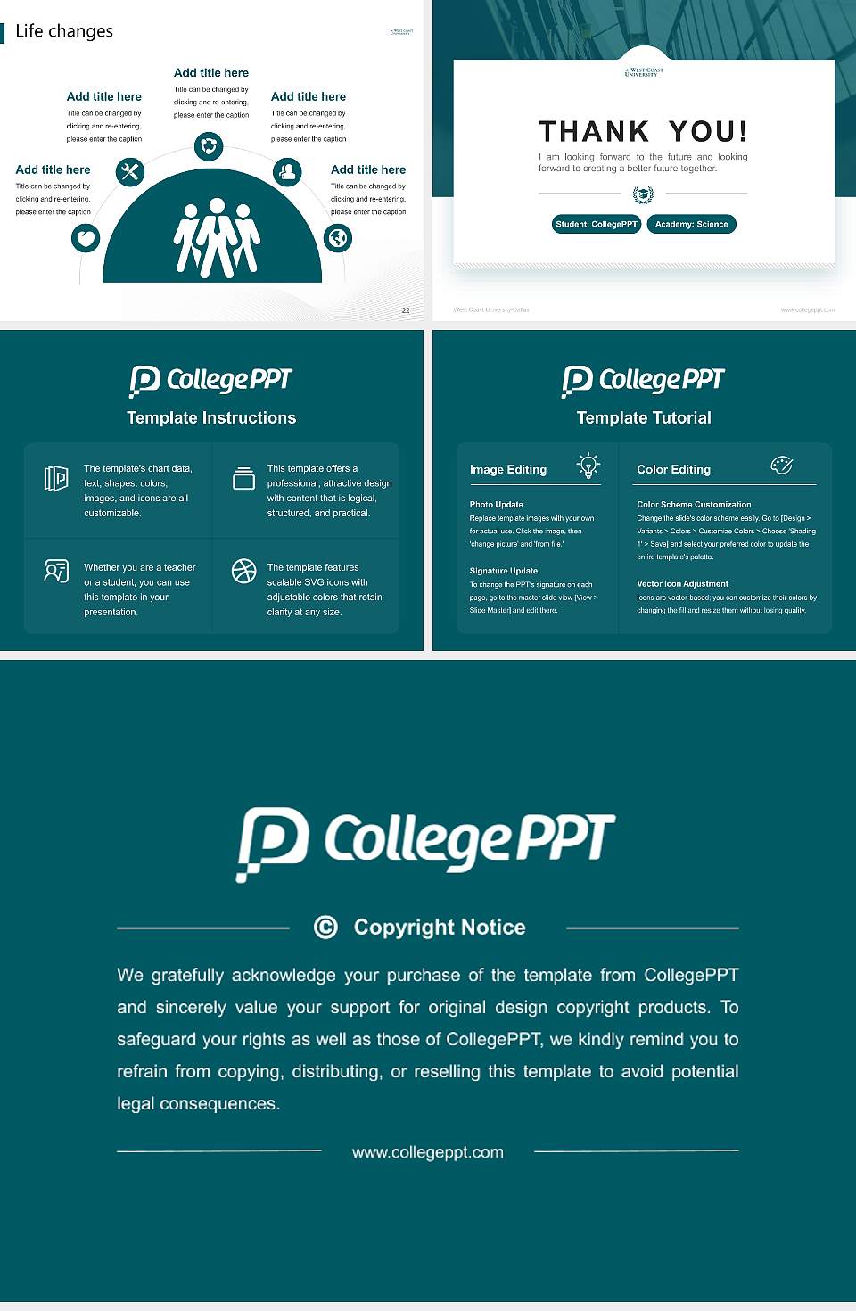 West Coast University-Dallas National Scholarship Defense PPT Template4:3 ratio PPT effect preview image4