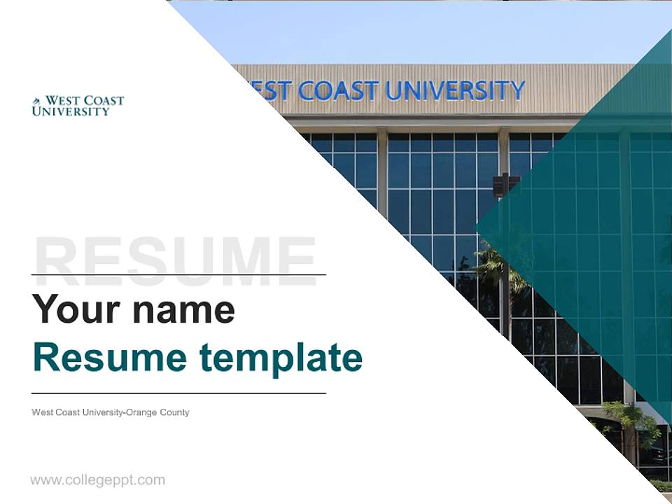 West Coast University-Orange County Resume PPT Template4:3 ratio PPT effect preview image5