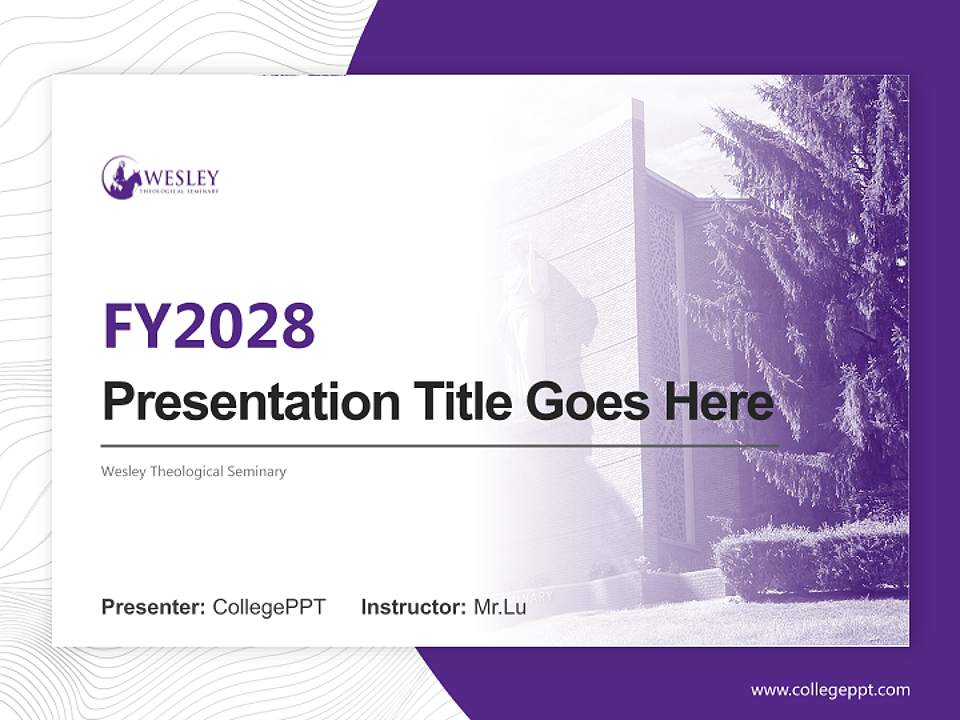 Wesley Theological Seminary Academic Presentation/Research Findings Report PPT Template4:3 ratio PPT effect preview image5