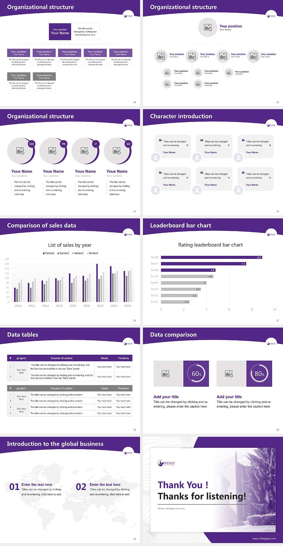 Wesley Theological Seminary Academic Presentation/Research Findings Report PPT Template4:3 ratio PPT effect preview image4