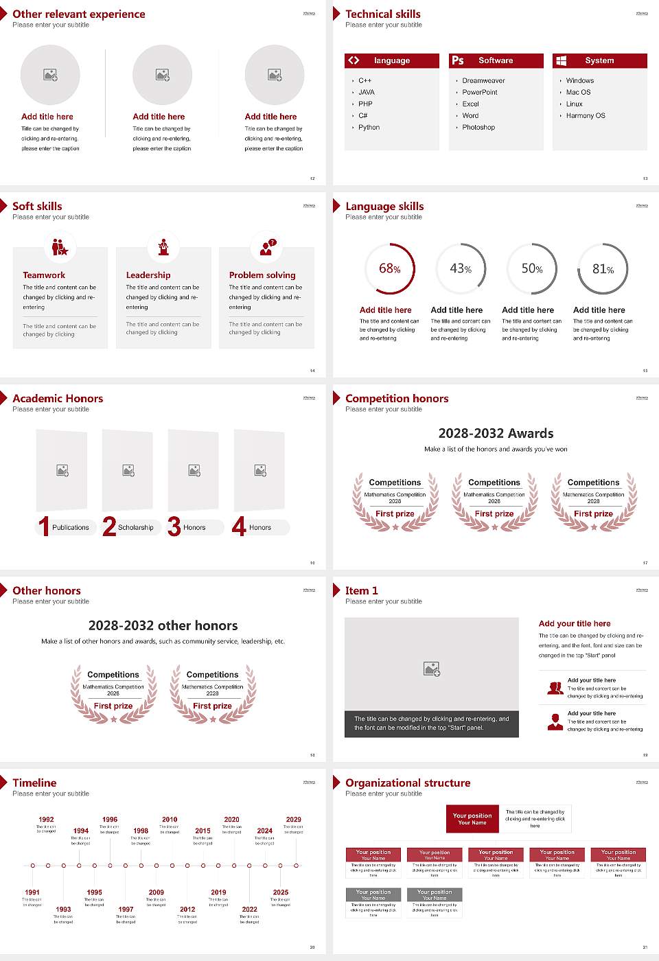 Washington University in St Louis Resume PPT Template16:9 ratio PPT effect preview image3