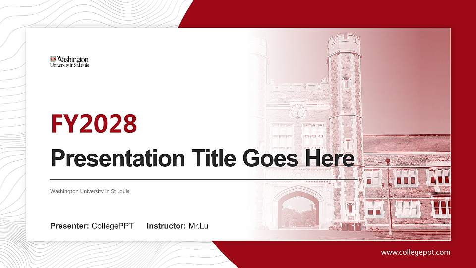 Washington University in St Louis Academic Presentation/Research Findings Report PPT Template16:9 ratio PPT effect preview image