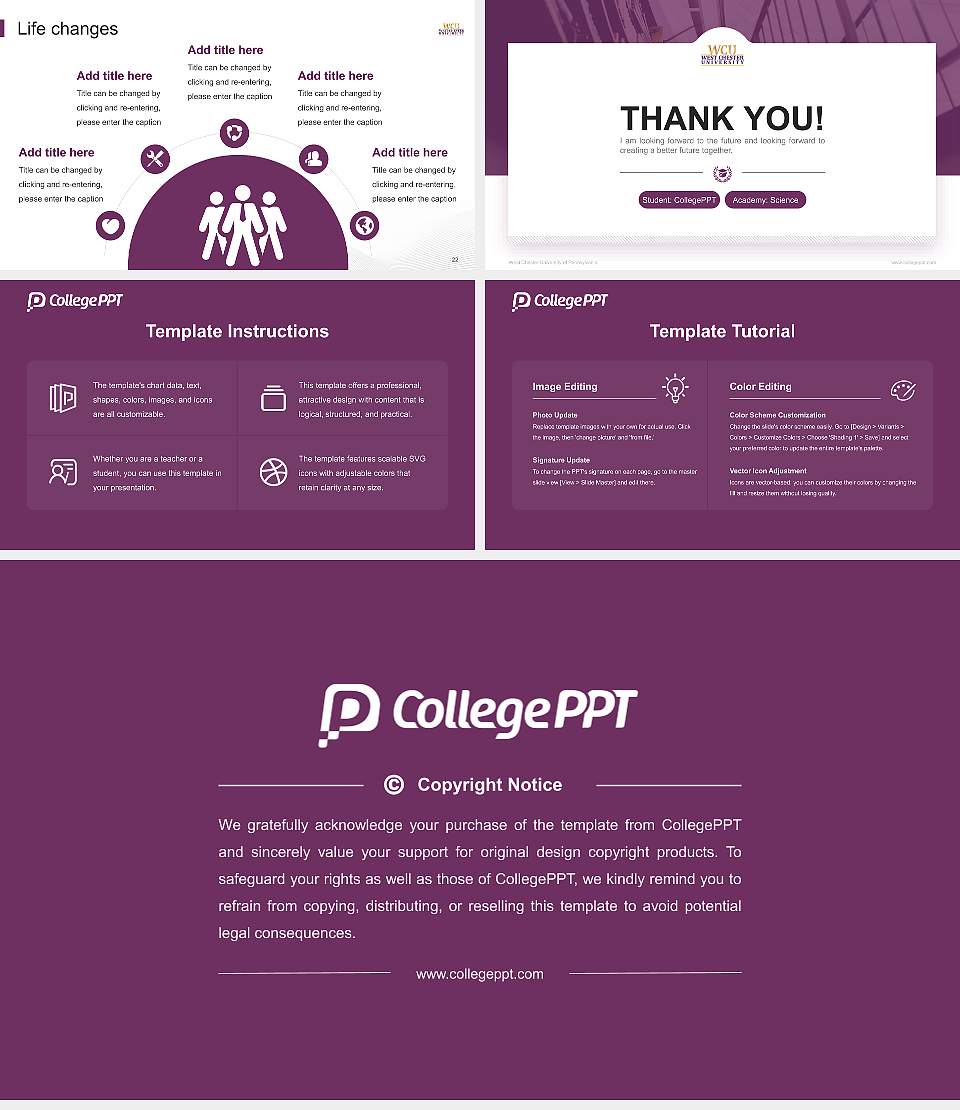 West Chester University of Pennsylvania National Scholarship Defense PPT Template16:9 ratio PPT effect preview image4