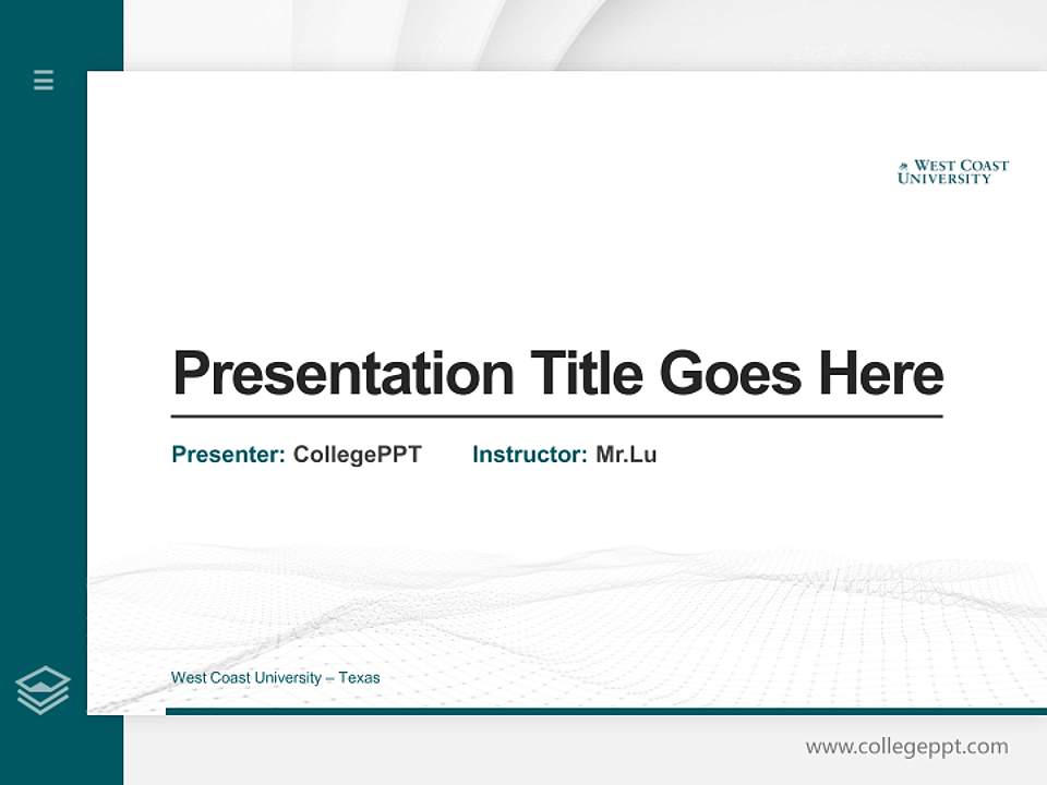 West Coast University – Texas Thesis Proposal/Graduation Defense PPT Template4:3 ratio PPT effect preview image5