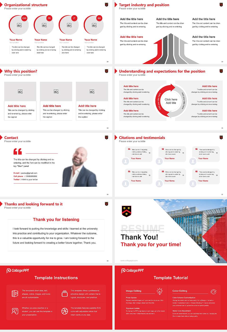 Wentworth Institute of Technology Resume PPT Template16:9 ratio PPT effect preview image4