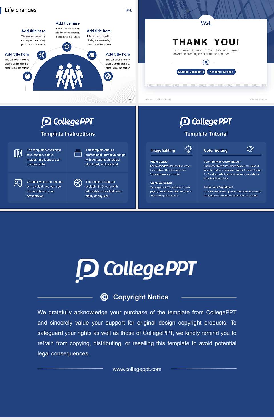 Washington and Lee University National Scholarship Defense PPT Template4:3 ratio PPT effect preview image4